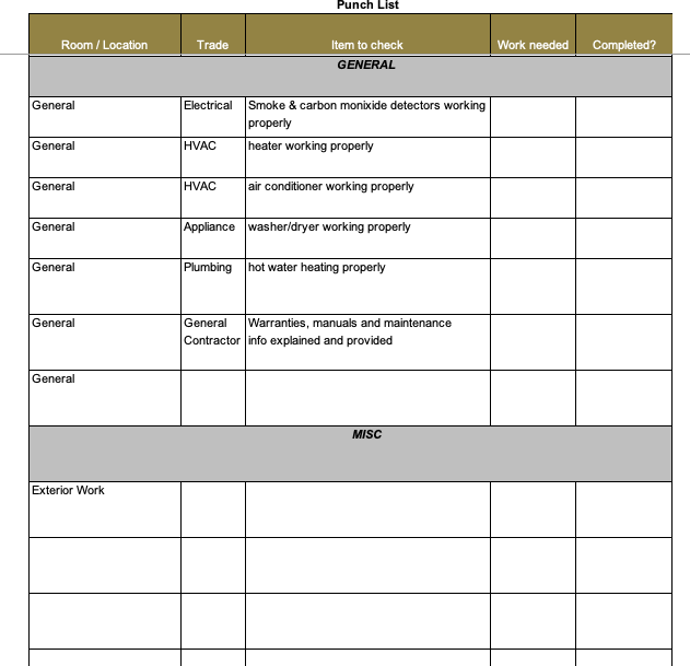 7+ Punch List Templates Download FREE [Word, Excel, PDF] Templates Art