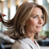 This haircut works well for women over 50 who want movement at the ends