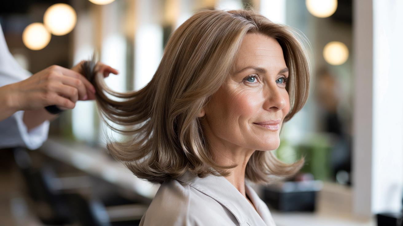 This haircut works well for women over 50 who want movement at the ends